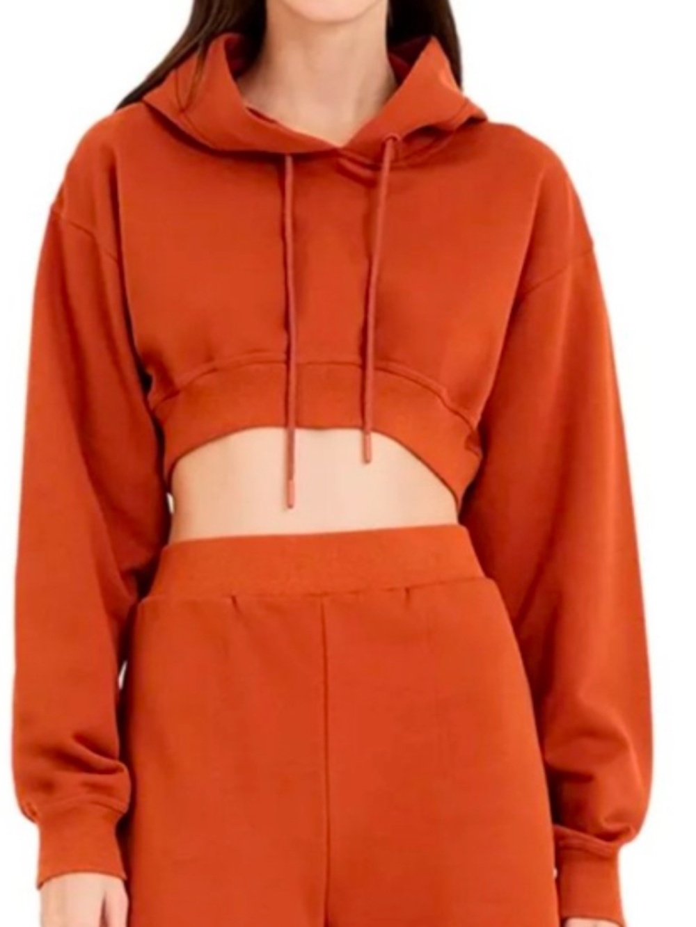Hervé Léger XXS Cropped Hooded Sweatshirt